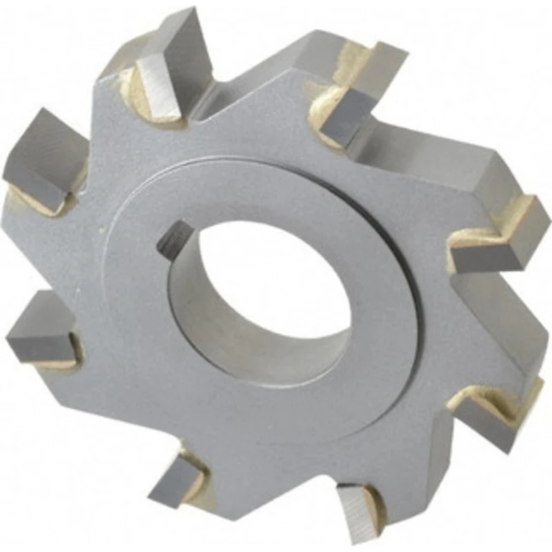 Made in USA 3 Diam x 1/2 Face Width Straight Tooth Side Milling Cutter 1 Arbor Hole, Carbide-Tipped, Uncoated, 8 Teet...